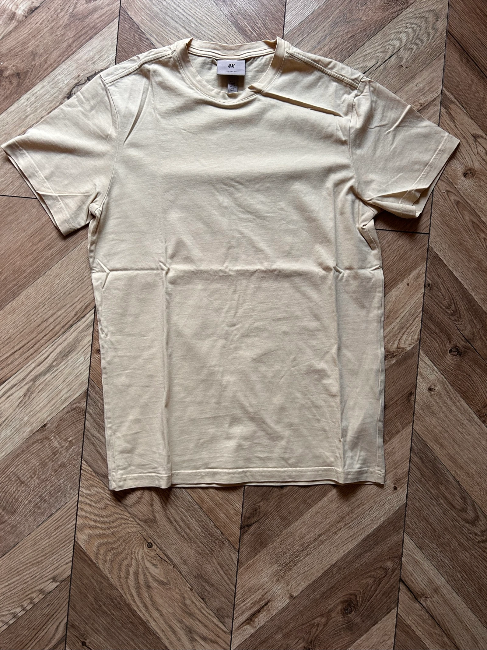 T-shirt basique H&M jaune pastel / beige clair — Taille XS